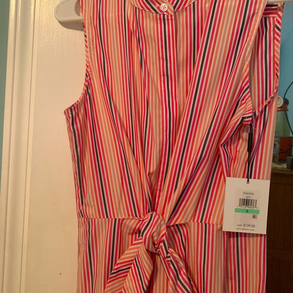 Calvin Klein tie front maxi dress